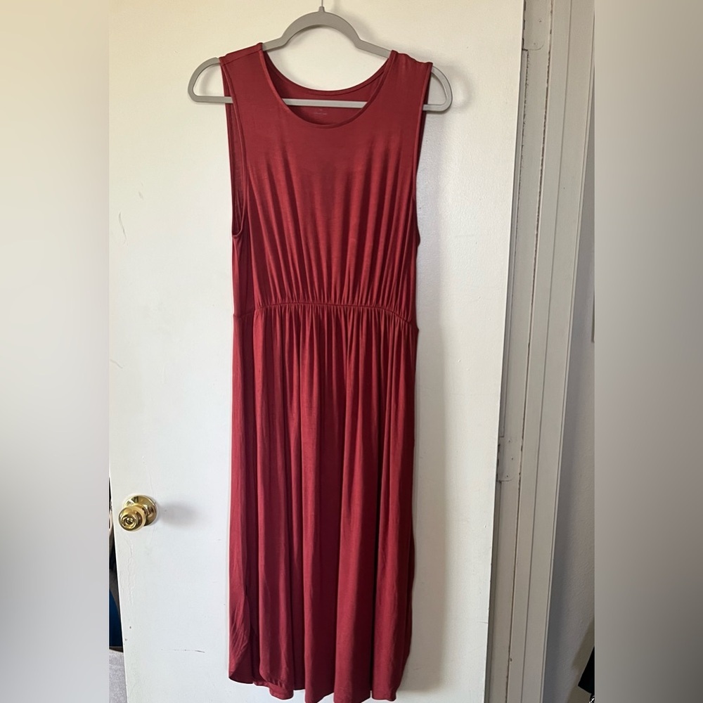 Daily Ritual Sleeveless Maxi Dress in Deep Red